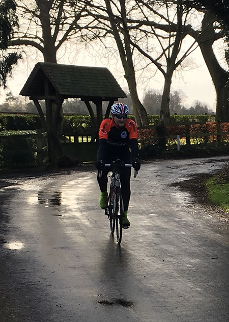 Marcus Maisey cycling along a country lane